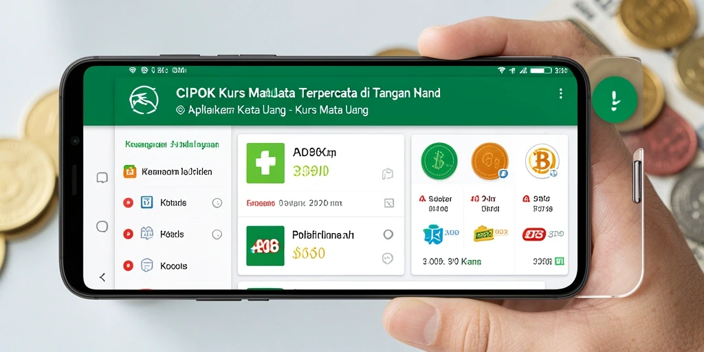 Antarmuka <strong>CIPOK</strong> yang sederhana dan informatif untuk Kurs Mata Uang.