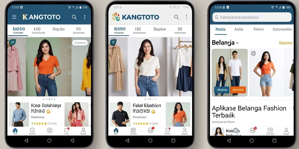 Antarmuka KANGTOTO yang menarik dan fungsional untuk belanja fashion.