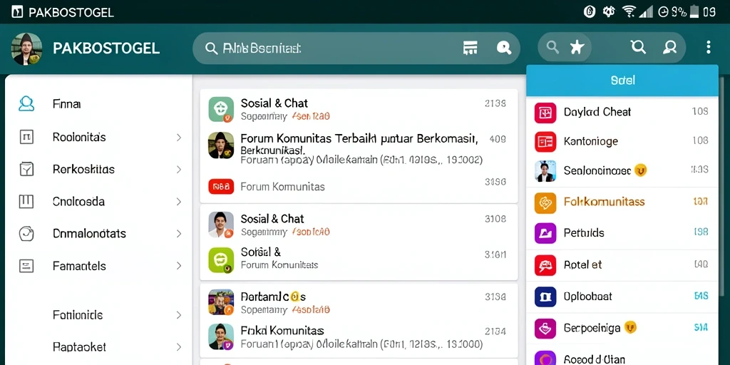 Tampilan antarmuka aplikasi Forum Komunitas PAKBOSTOGEL.