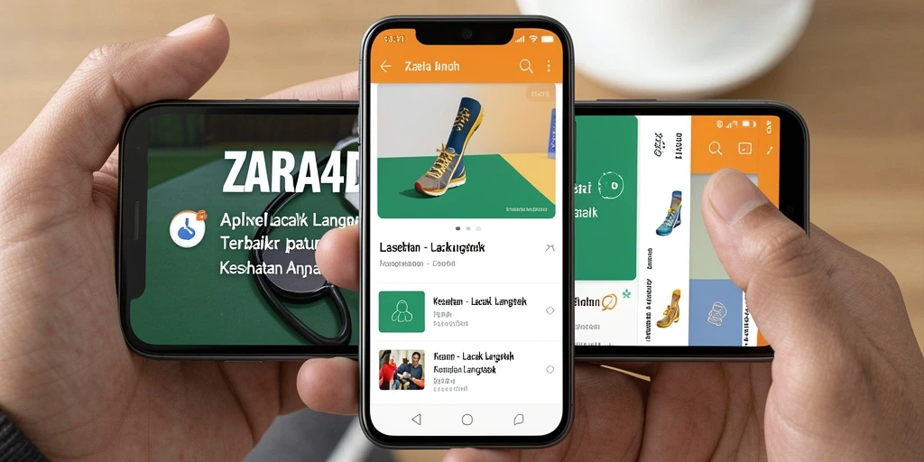 Tampilan utama aplikasi ZARA4D dengan menu pelacakan langkah.